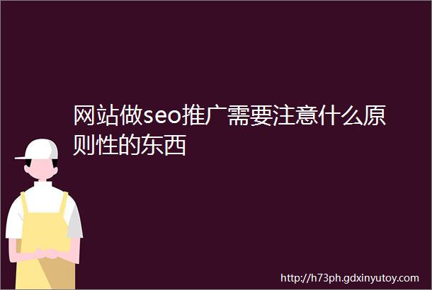 网站做seo推广需要注意什么原则性的东西